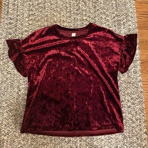 burgundy velvet Altar’d State shirt
